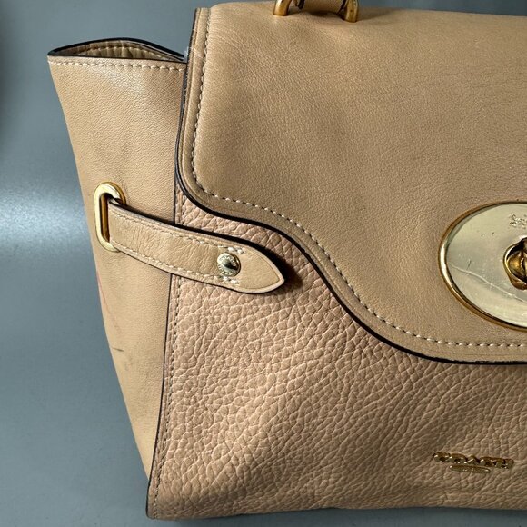 COACH F32106 BLAKE FLAP CARRYALL IN BEECHWOOD/LIGHT GOLD - Picture 2 of 14